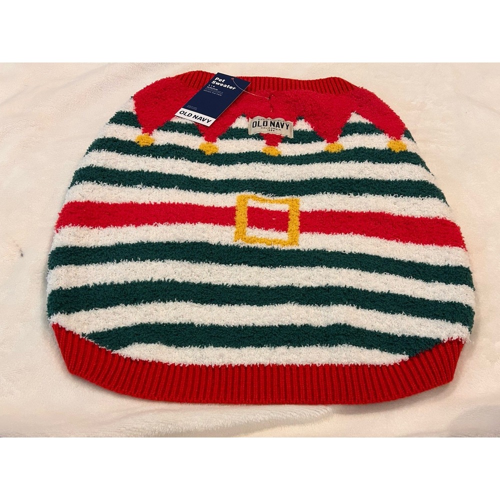 Old Navy Size Large‎ Pet/ Dog Christmas Sweater Elf NEW